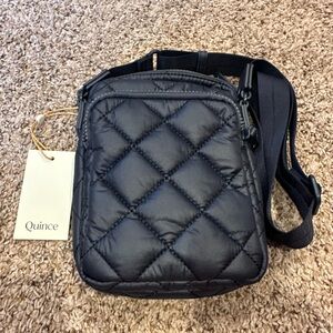 Quince Navy Quilted Crossbody Bag